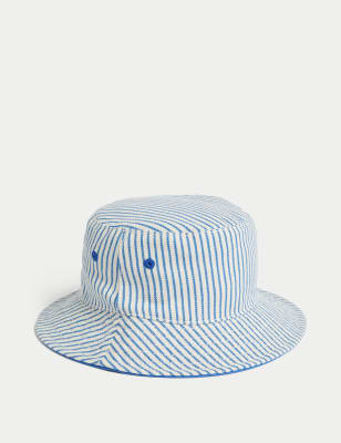 Kids' Pure Cotton Striped Sun Hat (0-1 Yrs)