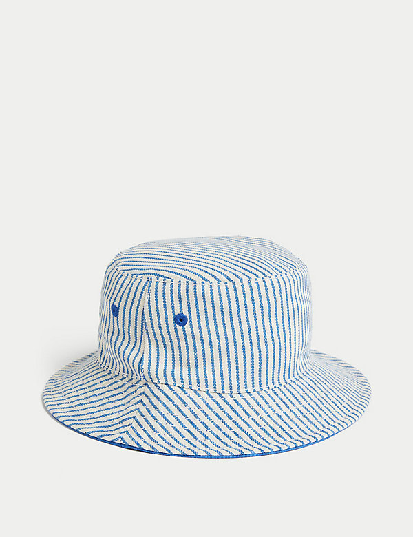 Pure Cotton Striped Sun Hat (0-1 Yrs) - NO