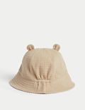 Pure Cotton Bear Sun Hat (0-18 Mths)