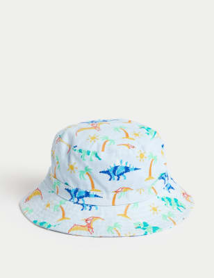 Kids' Pure Cotton Dino Print Sun Hat (1-13 Yrs) - NZ