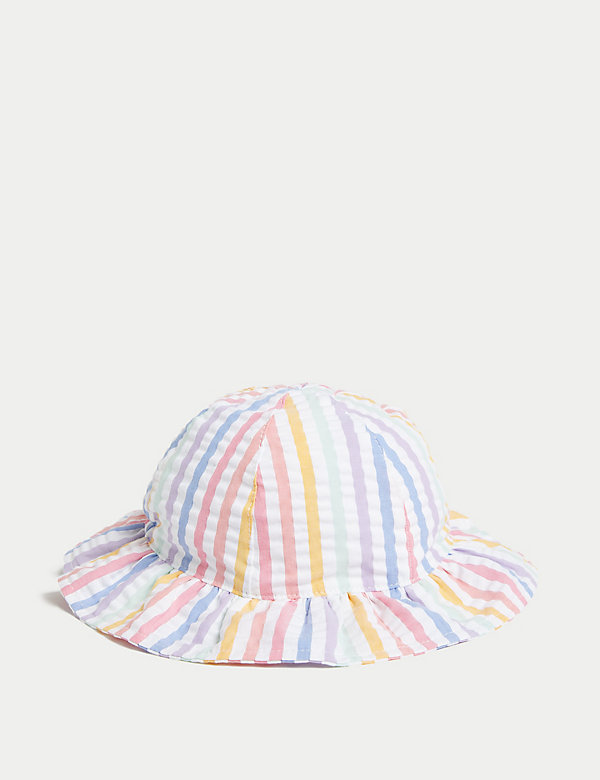 Pure Cotton Striped Sun Hat (0-1 Yrs) - NO