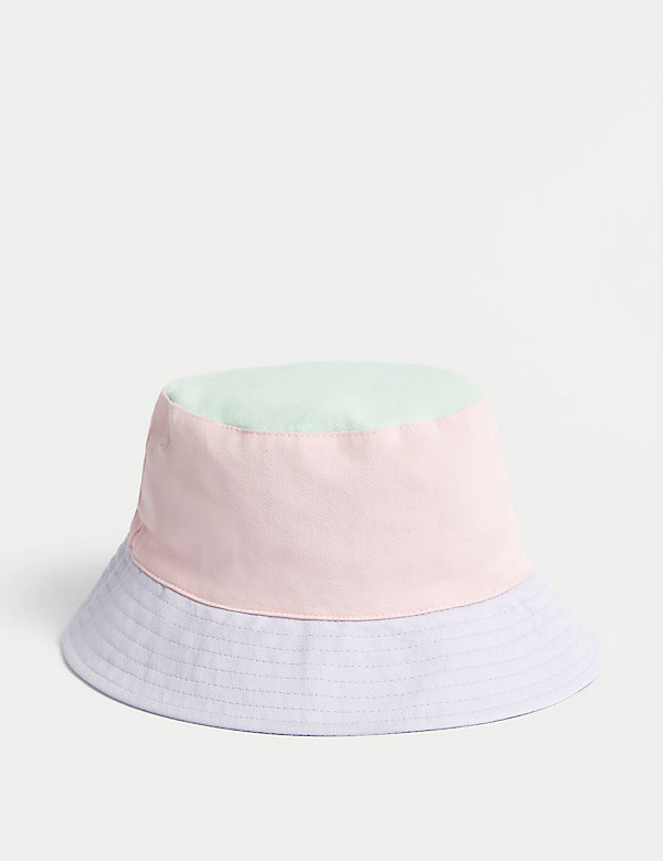 Kids' Pure Cotton Colour Block Sun Hat (1-13 Yrs) - AT