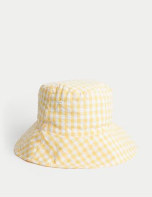 Kids' Pure Cotton Gingham Sun Hat (1 - 13 Yrs) - GR