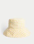 Dětský klobouk proti slunci s&nbsp;károvaným vzorem, z&nbsp;čisté bavlny (1–13&nbsp;let)