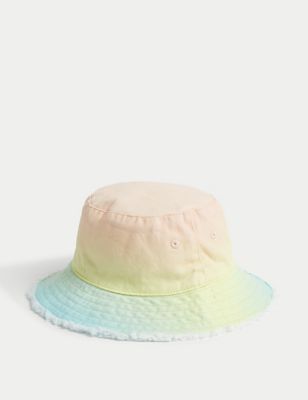 M&S Girl's Kid's Pure Cotton Tie Dye Sun Hat (1-13 Yrs) - 12-18 - Multi, Multi