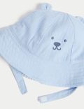 2 件装纯棉熊图案遮阳帽（0-18 个月）