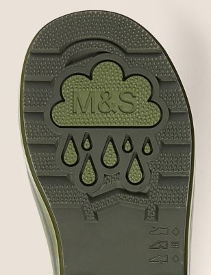 Unisex,Boys,Girls M&S Collection Kids' Camouflage Wellies (13 Small - 7 Large) - Green Mix