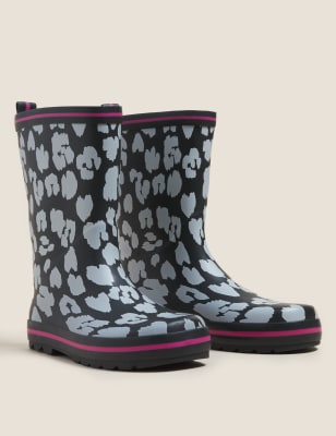 

M&S Collection Kinder-Gummistiefel mit Leopardenmuster (32-39,5) - Black Mix, Black Mix