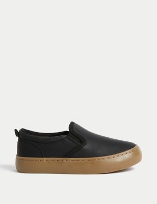 M&S Boys Freshfeet Slip-on Shoes (4 Small - 13 Small) - 5 SSTD - Black, Black,Khaki,Navy