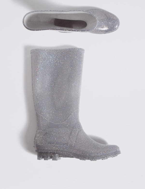 Kids Glitter Wellies 13 Small 6 Large M S