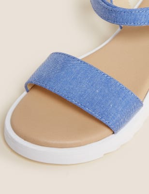 

Girls M&S Collection Kids' Denim Riptape Sandals (13 Small - 6 Large), Denim
