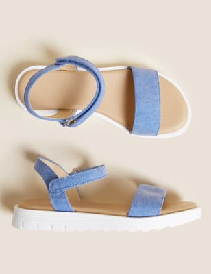 Denim kindersandalen met klittenband (maat 32-39,5)