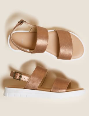 

Girls M&S Collection Kids' Bronze Buckle Sandals (13 Small - 6 Large), Bronze