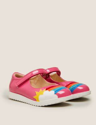 

Girls M&S Collection Kids' Riptape Rainbow Mary Jane Shoes (5 Small - 12 Small) - Pink, Pink