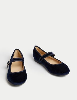 Kids' Velvet Mary Jane Shoes (13 Small - 6 Large)