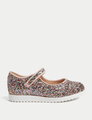 Kids' Riptape Glitter Mary Jane Shoes (3 Small - 2 Large) - PL