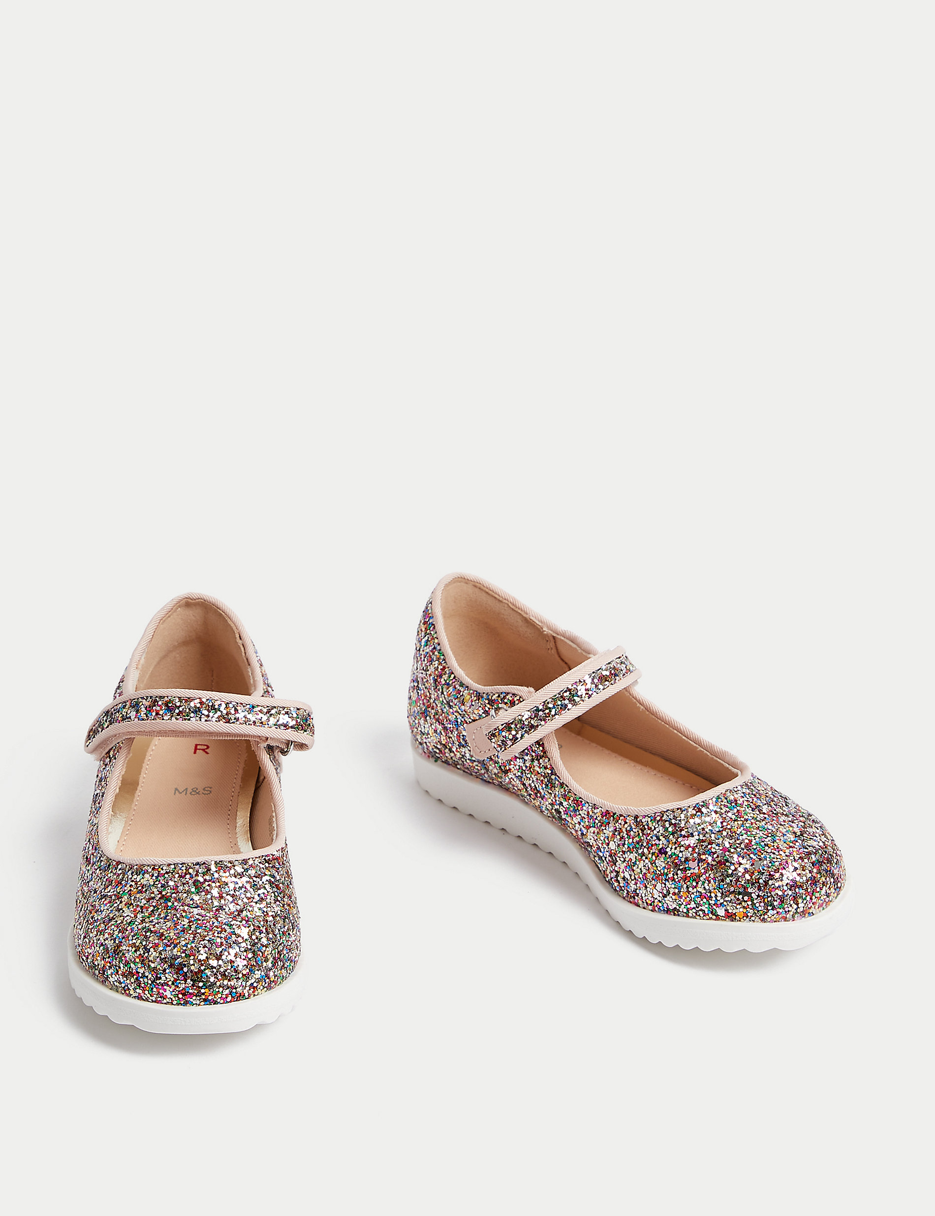 Zapatos infantiles Mary Jane con brillos y velcro (3 pequeño-13 pequeño)