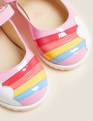 M&S Girls Kids' Freshfeet  Riptape Mary Jane Shoes (3 Small