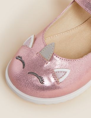 M&S Girls Kids' Freshfeet Riptape Mary Jane Shoes (3 Small