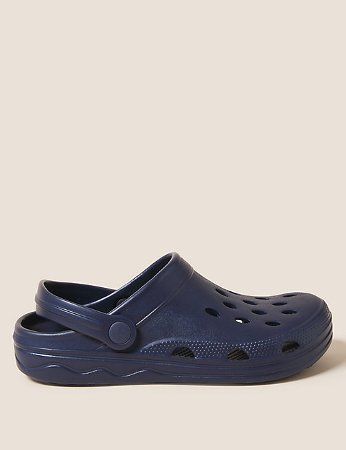 Marks And Spencer Unisex,Boys,Girls M&S Collection Kids' Clogs (1 Large - 7 Large) - Navy, Navy