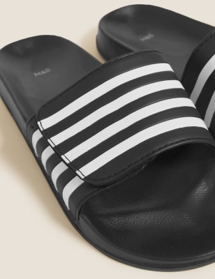 

M&S Collection Zapatillas infantiles de rayas (13 pequeño-7 grande) - Black Mix, Black Mix