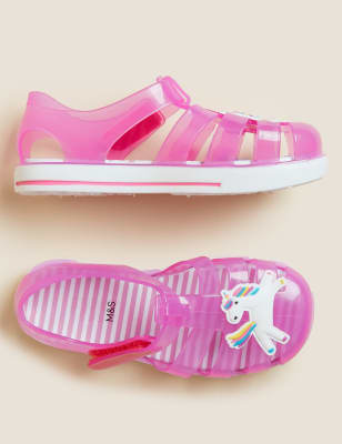 

Girls M&S Collection Kids' Riptape Unicorn Jelly Sandals (4 Small - 12 Small) - Pink, Pink