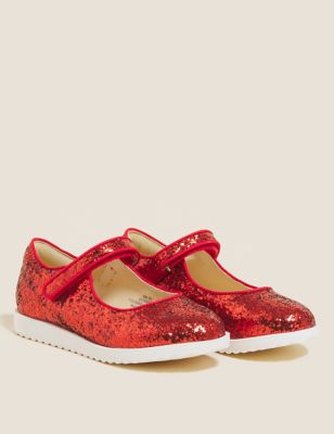 

Girls M&S Collection Kids' Freshfeet™ Glitter Mary Jane Shoes (5 Small - 12 Small) - Red, Red