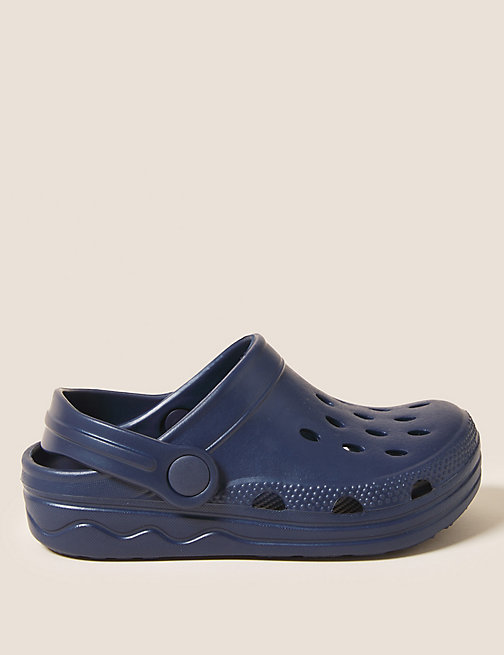 Marks And Spencer Unisex,Boys,Girls M&S Collection Kids' Clogs (4 Small - 13 Small) - Navy, Navy