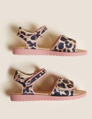 

Girls M&S Collection Kids' Animal Print Riptape Sandals (3 Small - 13 Small) - Brown Mix, Brown Mix