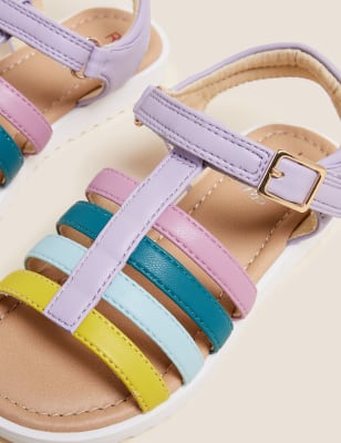 

Girls M&S Collection Kids' Rainbow Riptape Sandals (4 Small - 13 Small) - Multi, Multi