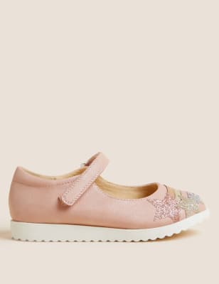 Marks And Spencer Girls M&S Collection Kids' Rainbow Riptape Mary Jane Shoes (4 Small -13 Small) - Pink Mix, Pink Mix