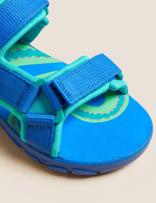 

M&S Collection Trekking-Sandalen mit Klettverschluss und Schlangenmuster für Kinder (20,5-32) - Blue Mix, Blue Mix