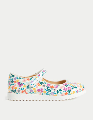 

Girls M&S Collection Kids' Riptape Floral Mary Jane Shoes (4 Small - 13 Small) - Multi, Multi