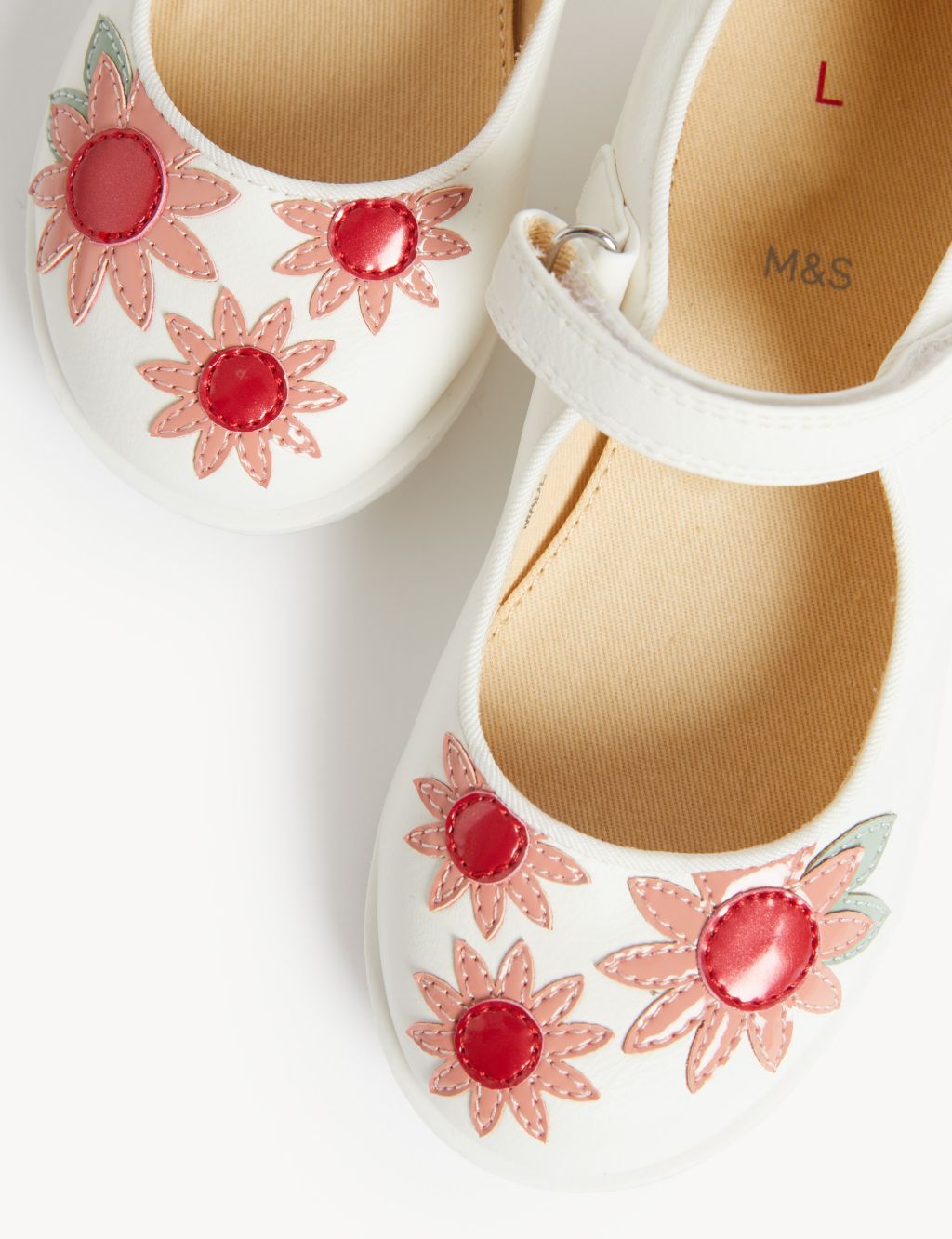 Kids’ Floral Riptape Mary Jane Shoes (4 Small - 13 Small) image 2