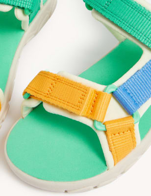 Kids Colour Block Riptape Sandals