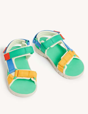 Kids Colour Block Riptape Sandals