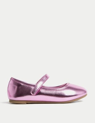 

Girls M&S Collection Kids' Metallic Riptape Mary Jane Shoes (4 Small - 13 Small) - Pink, Pink