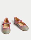 Zapatos infantiles Mary Jane con brillos (4 pequeño-2 grande)