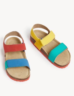 Kids' Colour Block Riptape Sandals (4 Small - 13 Small)