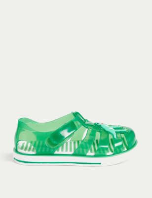 

M&S Collection Sandalias infantiles de goma con velcro de dinosaurios (4 pequeño-13 pequeño) - Green, Green