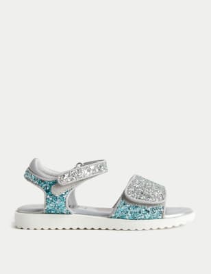 

M&S Collection Sandalias infantiles con velcro y brillos de Frozen™ (4 pequeño-13 pequeño) - Silver, Silver