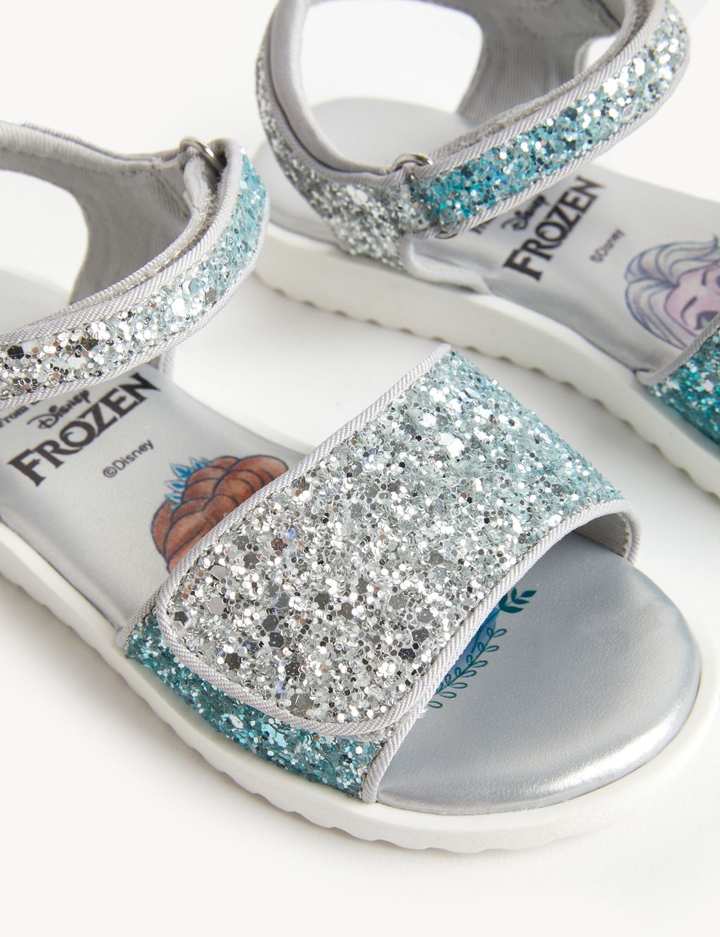 Kids' Frozen™ Glitter Riptape Sandals (4 Small -13 Small) image 2