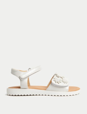 

Girls M&S Collection Kids' Riptape Floral Sandals (4 Small - 2 Large) - White, White