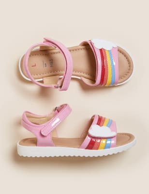 

M&S Collection Sandalias infantiles con velcro de arco iris (3 pequeño-13 pequeño) - Pink, Pink