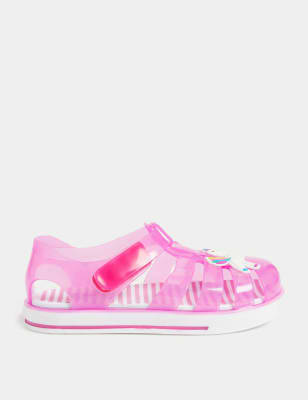 

M&S Collection Sandalias infantiles de goma con velcro de unicornios (4 pequeño-13 pequeño) - Pink, Pink