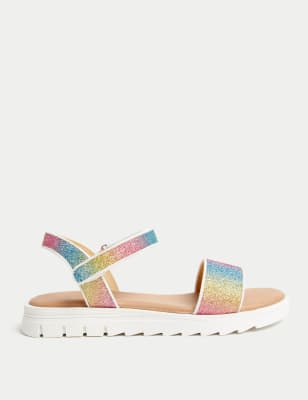 

Girls M&S Collection Kids' Rainbow Glitter Sandals (13 Small - 6 Large) - Multi, Multi