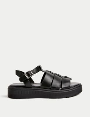 

M&S Collection Sandalias gruesas infantiles (13 pequeño-6 grande) - Black, Black