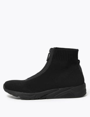 black sock chunky trainers