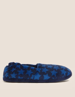 Marks And Spencer Unisex,Boys,Girls M&S Collection Kids' Star Slippers (13 Small - 7 Large) - Blue Mix, Blue Mix