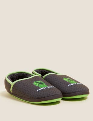 Marks And Spencer Boys M&S Collection Kids' Minecraft Slippers (13 Small - 7 Large) - Grey